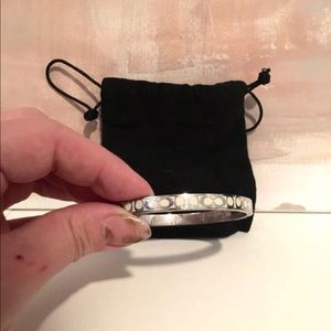White and silver coach bangle